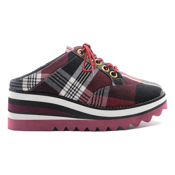 Flanela Plaid Maroon Slipper